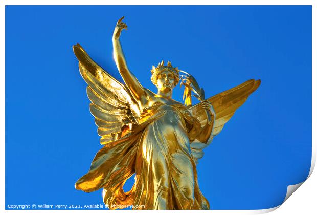 Winged Victory Victoria Memorial Buckingham Palace Westminster L Print by William Perry