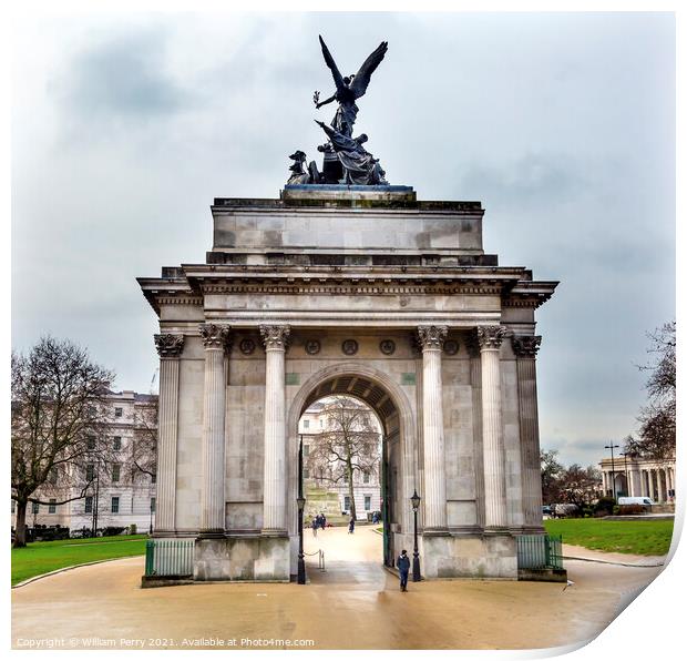 Wellington Arch Hyde Park London England Print by William Perry