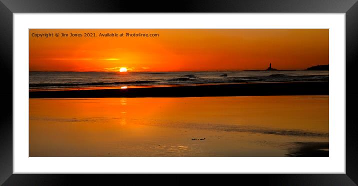 Sunrise in Northumberland - Panorama Framed Mounted Print by Jim Jones