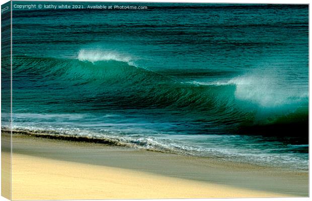  ocean beach Waves Canvas Print by kathy white