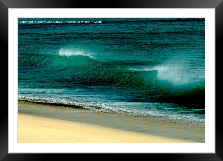  ocean beach Waves Framed Mounted Print by kathy white