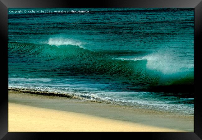  ocean beach Waves Framed Print by kathy white