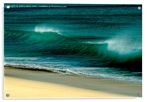  ocean beach Waves Acrylic by kathy white