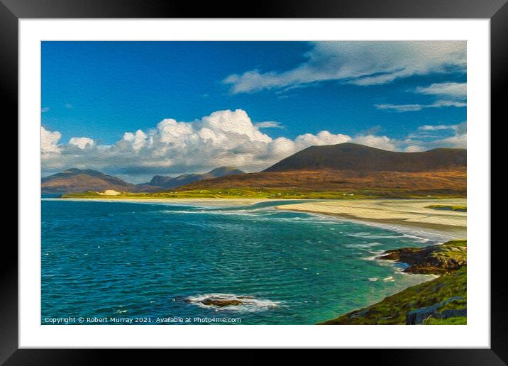 Luskentyre beach and the Sound of Taransay. Framed Mounted Print by Robert Murray