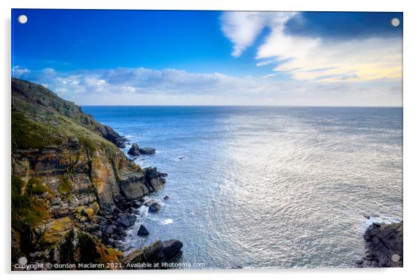 The Cornish Coast, Lizard, Cornwall Acrylic by Gordon Maclaren