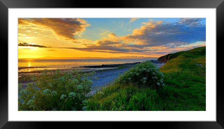 Heysham Beach Sunset Framed Mounted Print by Michele Davis