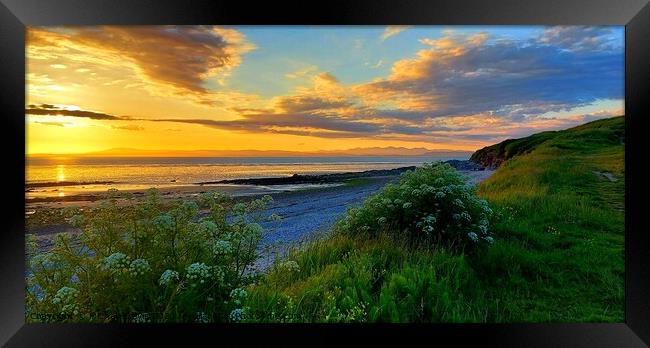 Heysham Beach Sunset Framed Print by Michele Davis