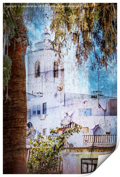 Albuferia Old Town Church Print by Lee Kershaw