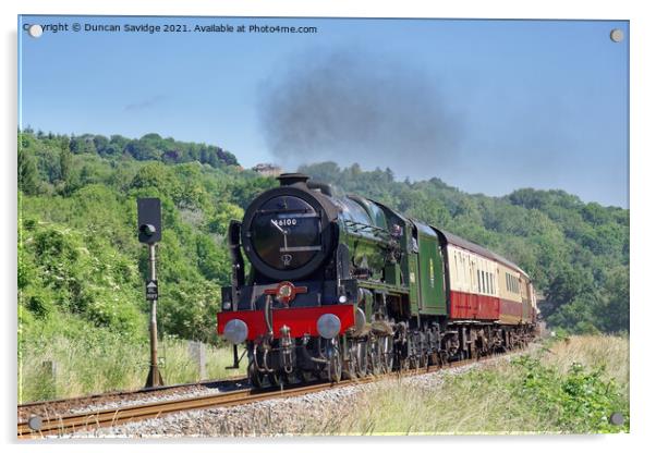 Steam train🚂 46100 Royal Scot is seen on the edge Acrylic by Duncan Savidge