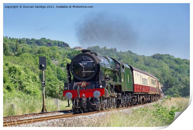 Steam train🚂 46100 Royal Scot is seen on the edge Print by Duncan Savidge