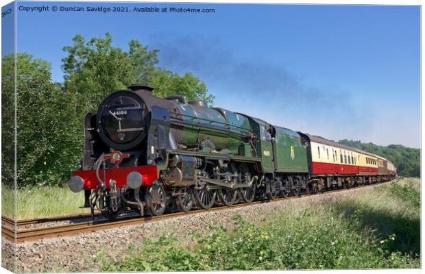 Steam train🚂 46100 Royal Scot is seen on the edge Canvas Print by Duncan Savidge