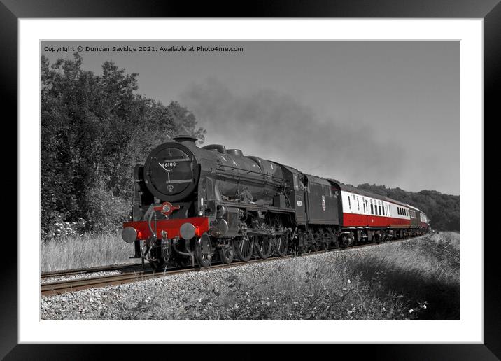 Russian Red Royal Scot Steam train Framed Mounted Print by Duncan Savidge