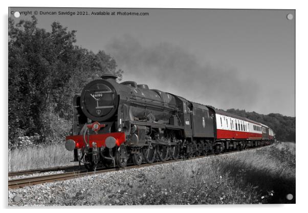 Russian Red Royal Scot Steam train Acrylic by Duncan Savidge