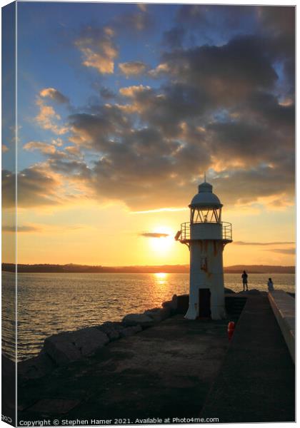 Watching the Sunset across the Bay. Canvas Print by Stephen Hamer