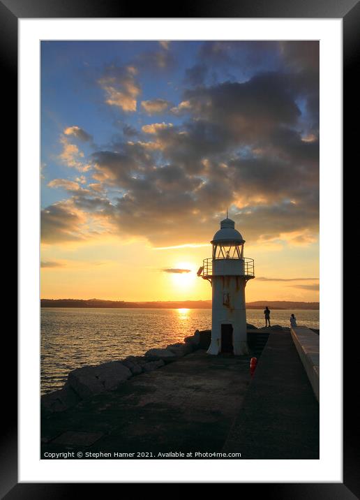 Watching the Sunset across the Bay. Framed Mounted Print by Stephen Hamer
