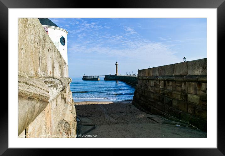 Whitby Beach and Pier. Yorkshire Framed Mounted Print by Ian Miller