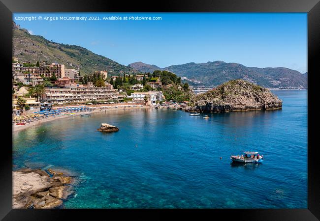 Bay of Mazzaro, Taormina, Sicily Framed Print by Angus McComiskey