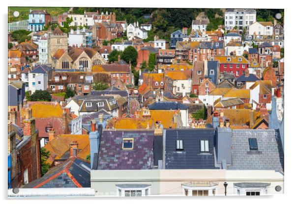 Hastings Rooftops Acrylic by Paul Lawrenson
