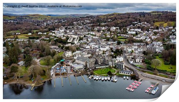 Bowness on Windermere, The Lake District Print by Geoff Beattie