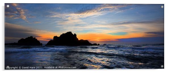 Big Sur Sunset Acrylic by David Hare
