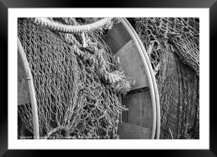 Trawling Nets Framed Mounted Print by Roger Worrall