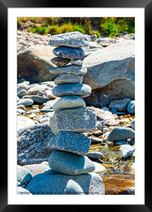 Rock Tower & Stream Framed Mounted Print by James Lavott
