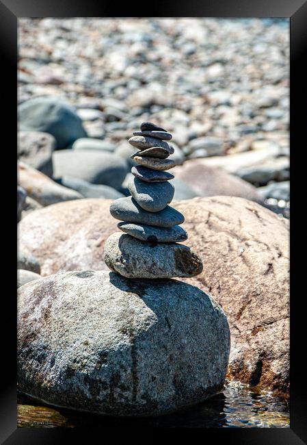 Small Pebble Tower Framed Print by James Lavott