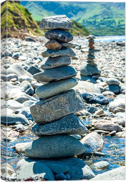 Two Pebble Towers Canvas Print by James Lavott