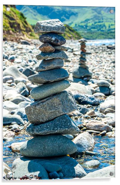 Two Pebble Towers Acrylic by James Lavott