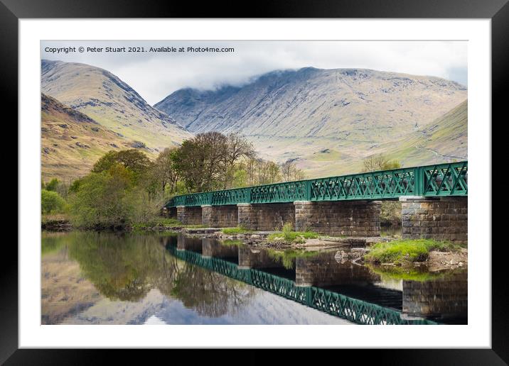 Bridge over the River Orchy near to Kilchurn Castle, Loch Awe Framed Mounted Print by Peter Stuart
