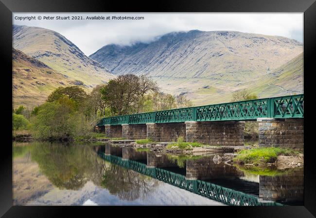 Bridge over the River Orchy near to Kilchurn Castle, Loch Awe Framed Print by Peter Stuart