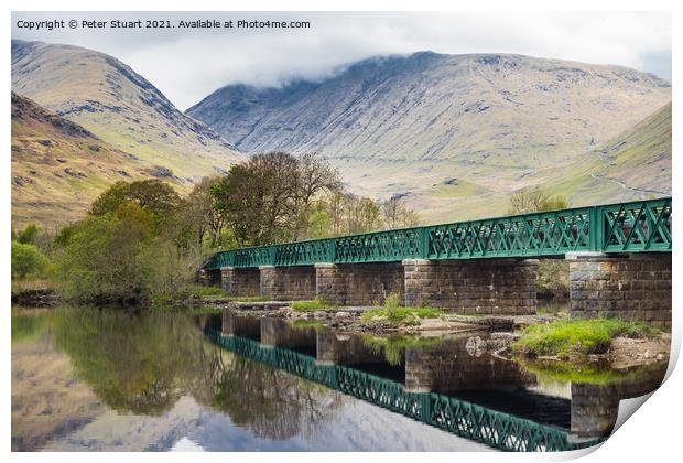 Bridge over the River Orchy near to Kilchurn Castle, Loch Awe Print by Peter Stuart