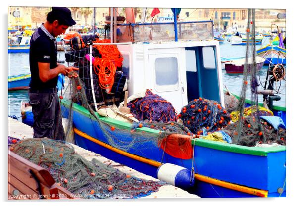 Maltese Fisherman. Acrylic by john hill