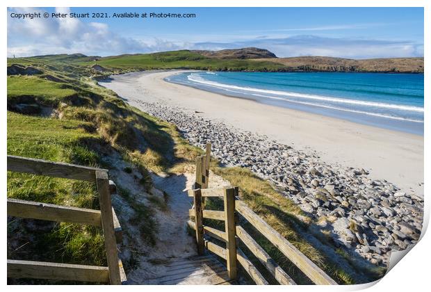 Vatersay Beach Outer Hebrides Print by Peter Stuart