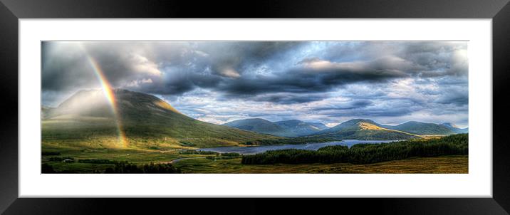 Rainbow Over Rannoch Moor Framed Mounted Print by Aj’s Images