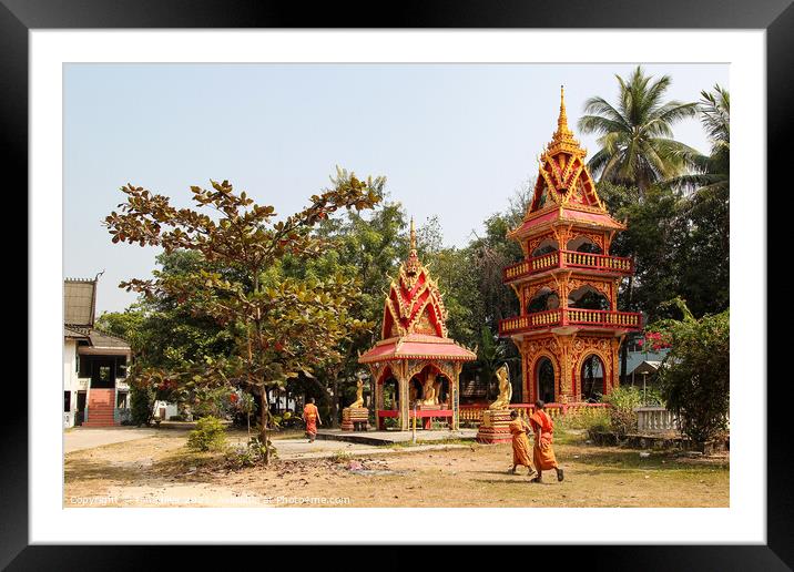 Pagoda Luang Prabang, Laos Framed Mounted Print by Ian Miller