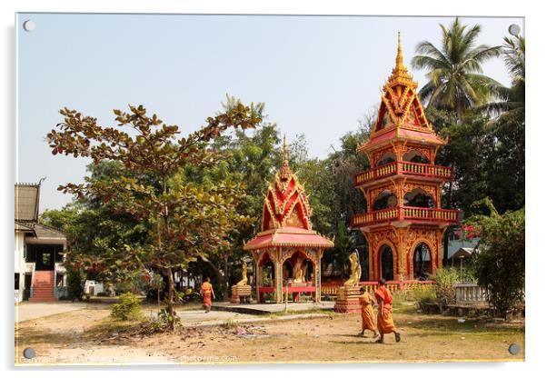 Pagoda Luang Prabang, Laos Acrylic by Ian Miller