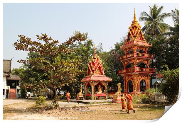 Pagoda Luang Prabang, Laos Print by Ian Miller