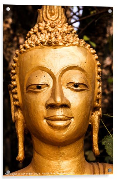 Buddist sculpture in Luang Prabang, Laos Acrylic by Ian Miller