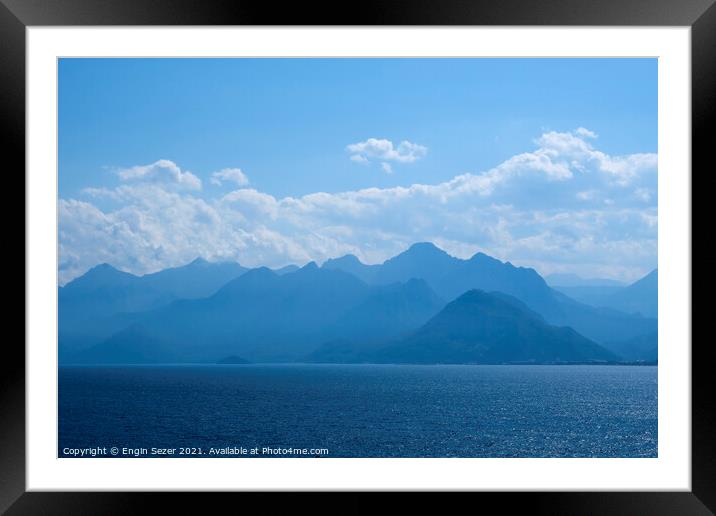 Toros Mountains and Mediterranean Sea at Antalya Framed Mounted Print by Engin Sezer