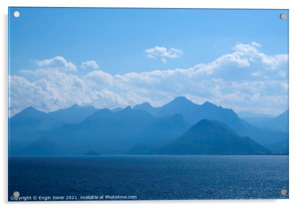 Toros Mountains and Mediterranean Sea at Antalya Acrylic by Engin Sezer