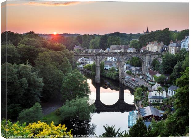 Knaresborough Viaduct at Sunset Canvas Print by Mark Sunderland