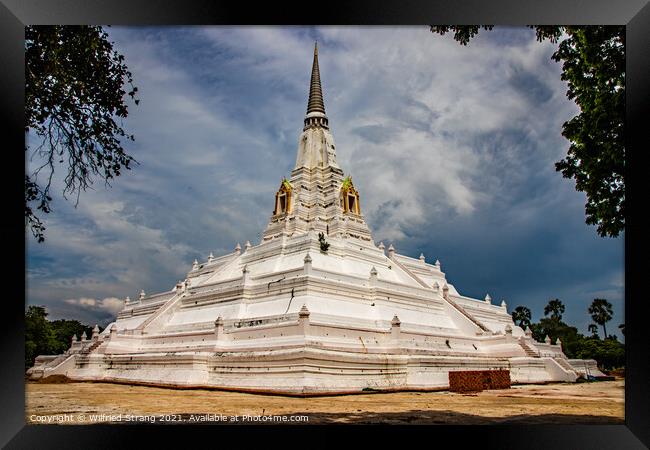 Wat Phu Khao Tong in Ayutthaya Thailand Framed Print by Wilfried Strang