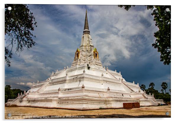 Wat Phu Khao Tong in Ayutthaya Thailand Acrylic by Wilfried Strang