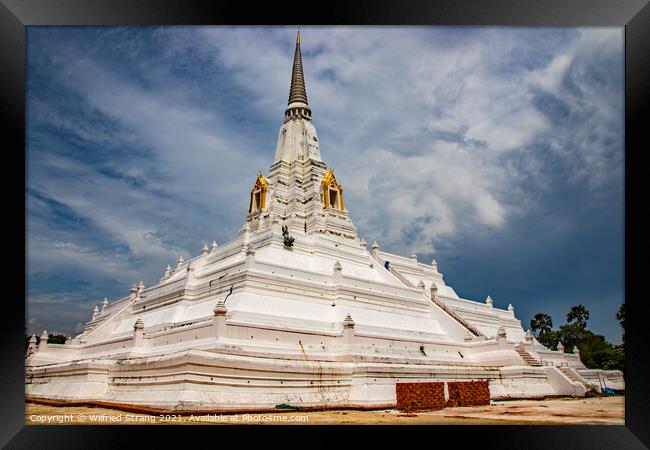 Wat Phu Khao Tong in Ayutthaya Thailand Framed Print by Wilfried Strang