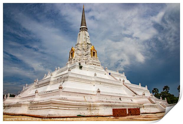 Wat Phu Khao Tong in Ayutthaya Thailand Print by Wilfried Strang