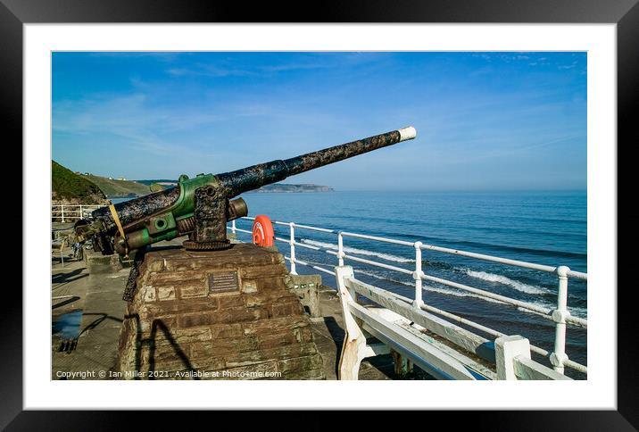 Old canon at Whitby, Yorkshire Framed Mounted Print by Ian Miller