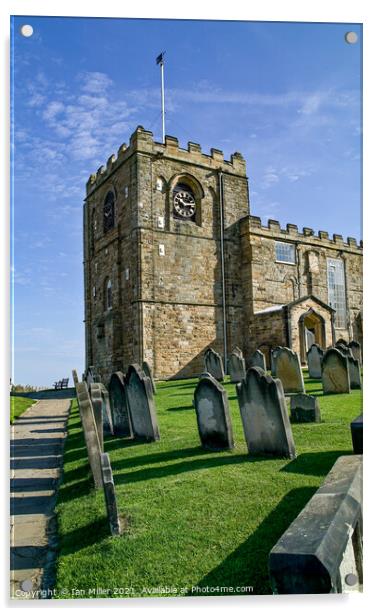 St Marys Church Tower, Whitby. Acrylic by Ian Miller