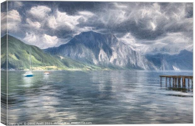 Austrian Lake Storm  Canvas Print by David Pyatt
