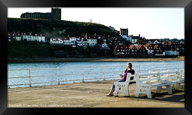 Sitting in Whitby Framed Print by Ian Miller
